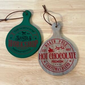 Set of two mini Christmas cutting boards perfect for tiered tray decor